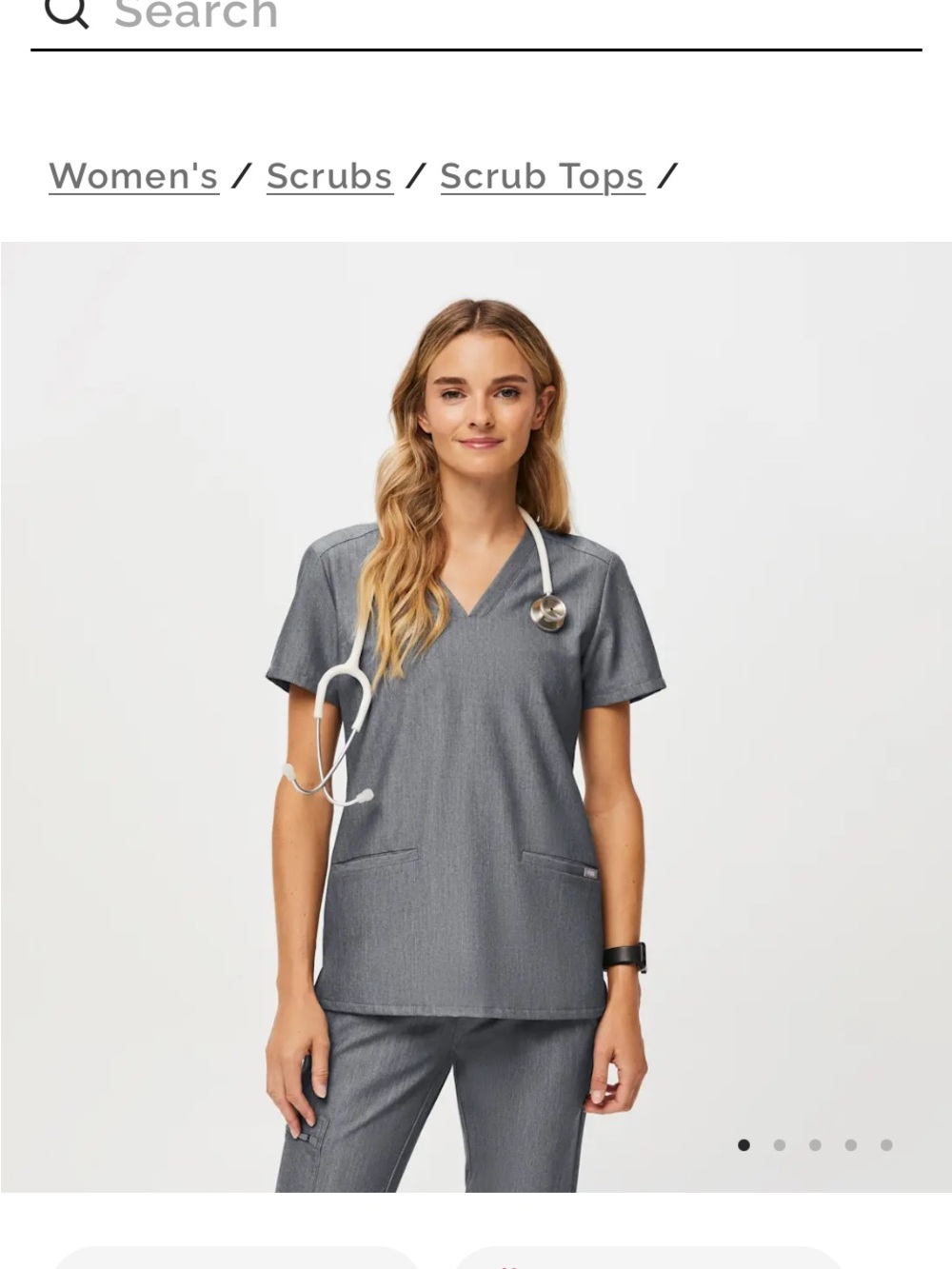 Figs Gray V-Neck Scrub Tunic